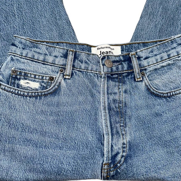 Reformation Cynthia High Rise Straight Cropped Jeans Size 24 - Picture 3 of 5
